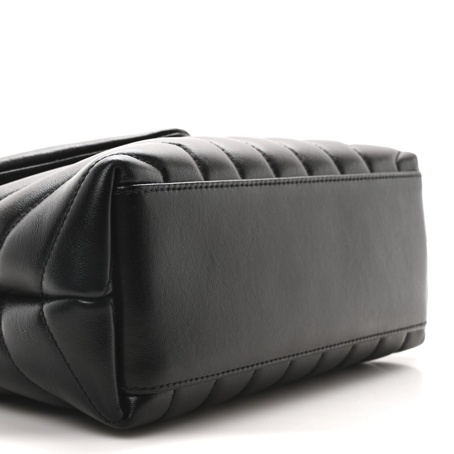 Calfskin Y Quilted Monogram Small Loulou Chain Satchel Black