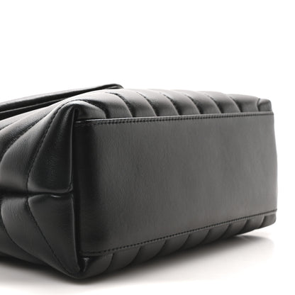 Saint Laurent Calfskin Y Quilted Monogram Small Loulou Chain Satchel Black 10 of 11