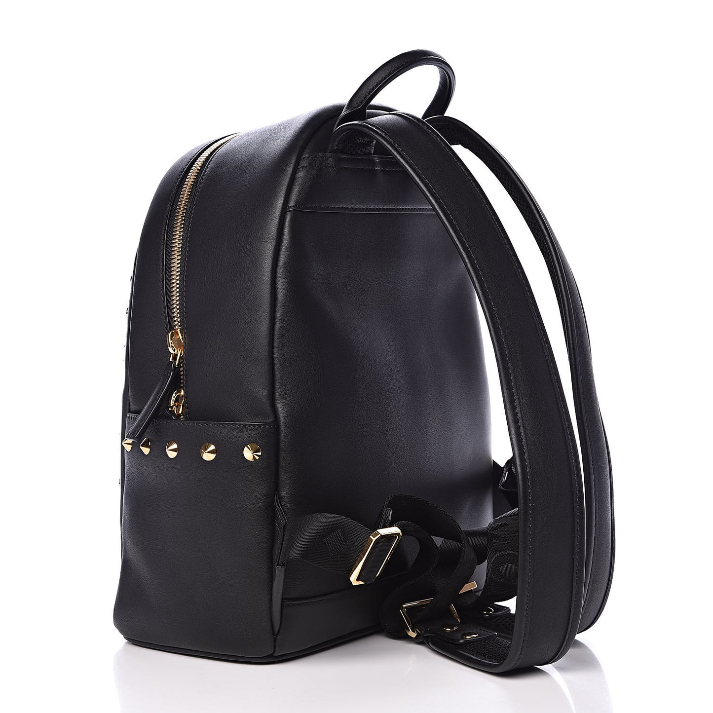 Smooth Calfskin Radial Studded Small Stark Backpack Black