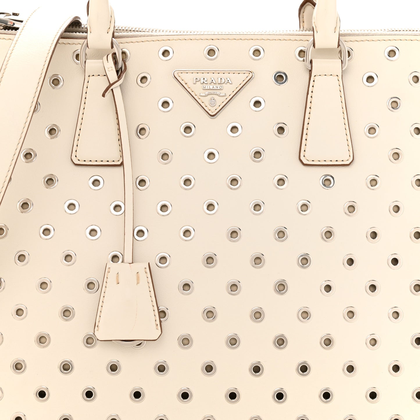 City Calf Grommet Large Double Zip Tote Talco