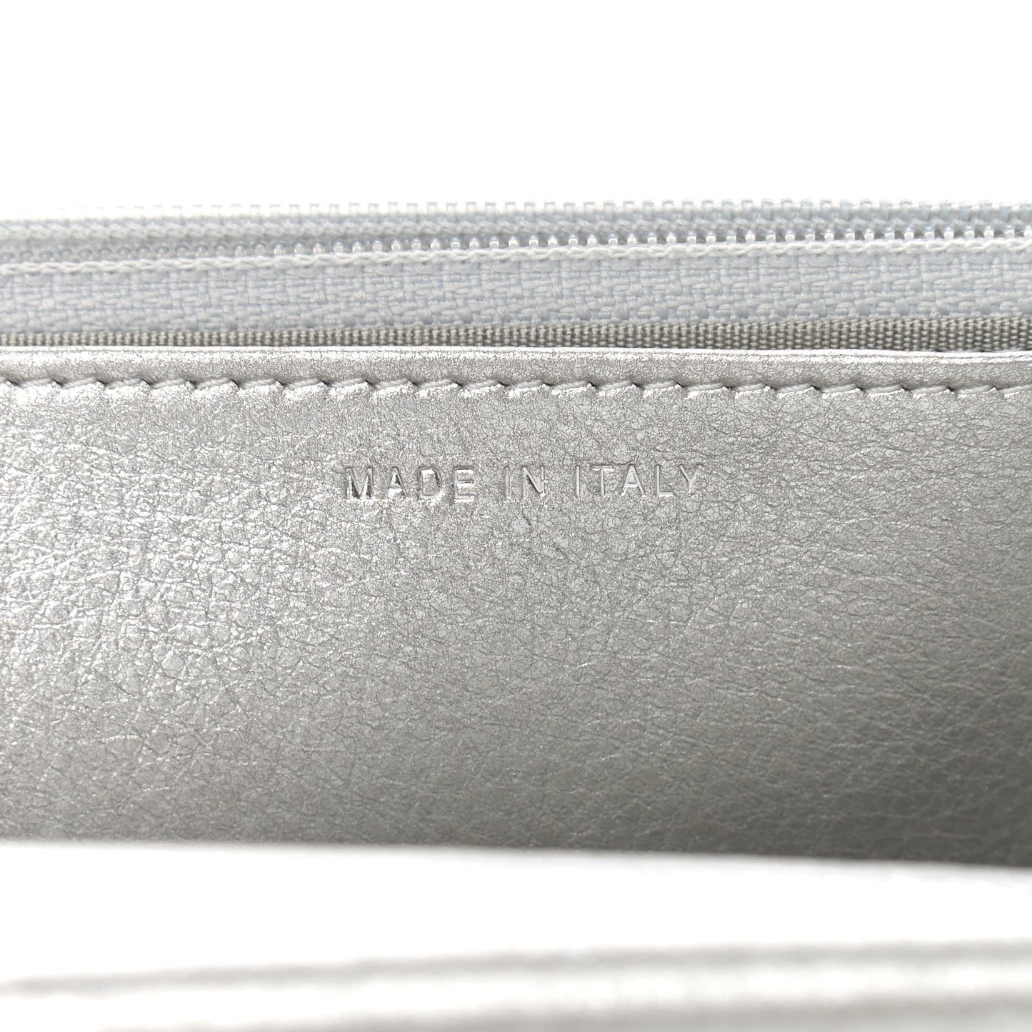 Metallic Galuchat Stingray Lambskin Boy Wallet On Chain WOC Silver