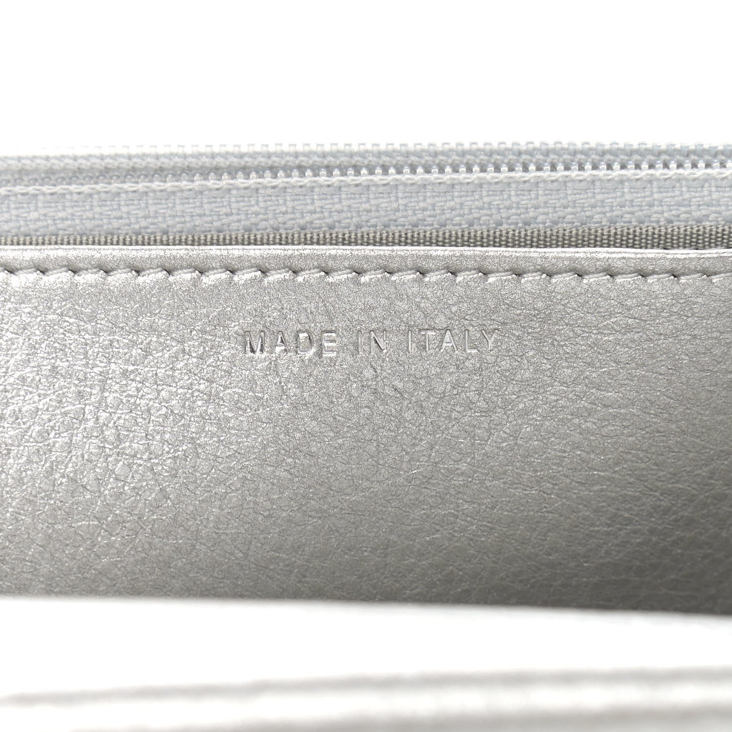 Chanel Metallic Galuchat Stingray Lambskin Boy Wallet On Chain WOC Silver 7 of 14