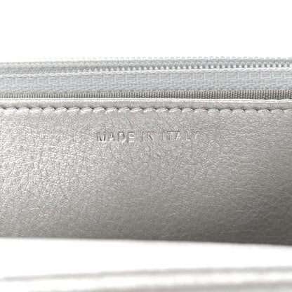 Chanel Metallic Galuchat Stingray Lambskin Boy Wallet On Chain WOC Silver 7 of 14