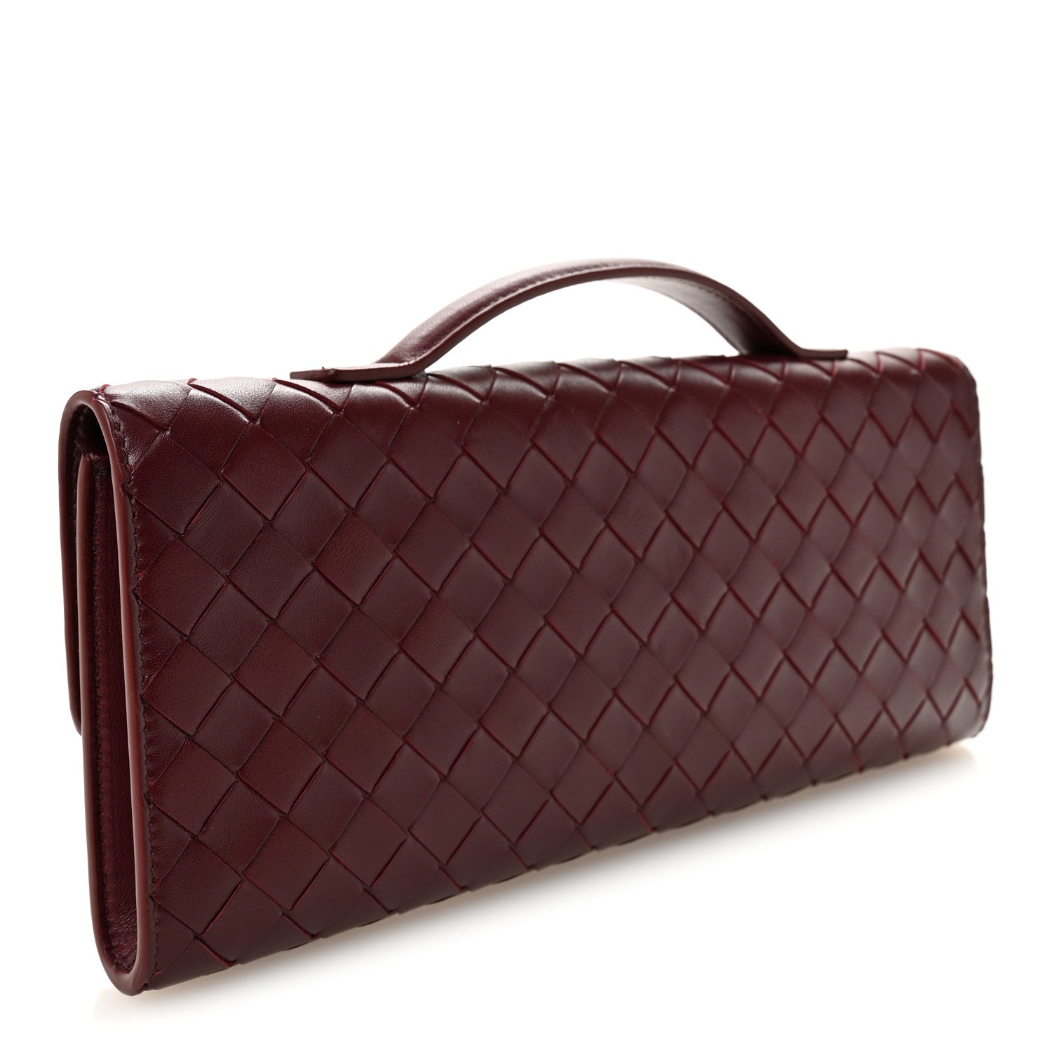 Bottega Veneta Nappa Intrecciato Long Andiamo Top Handle Clutch Barolo 3 of 6