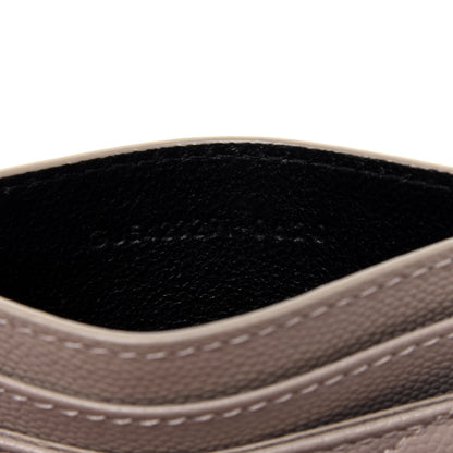 Saint Laurent Grain De Poudre Matelasse Chevron Monogram Credit Card Case Sea Salt 7 of 11