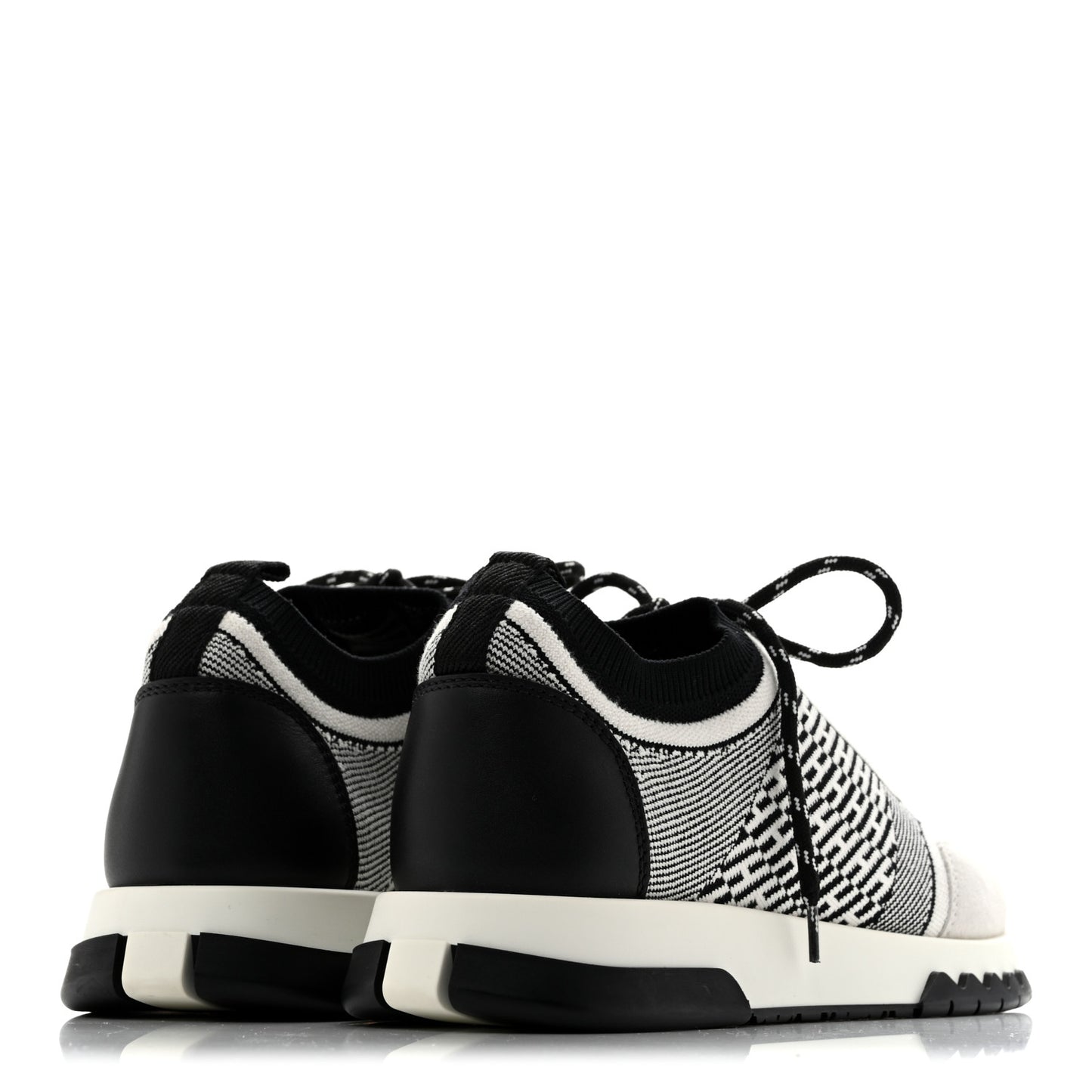Knit Bi-Color Womens Addict Sneakers 37 Black White