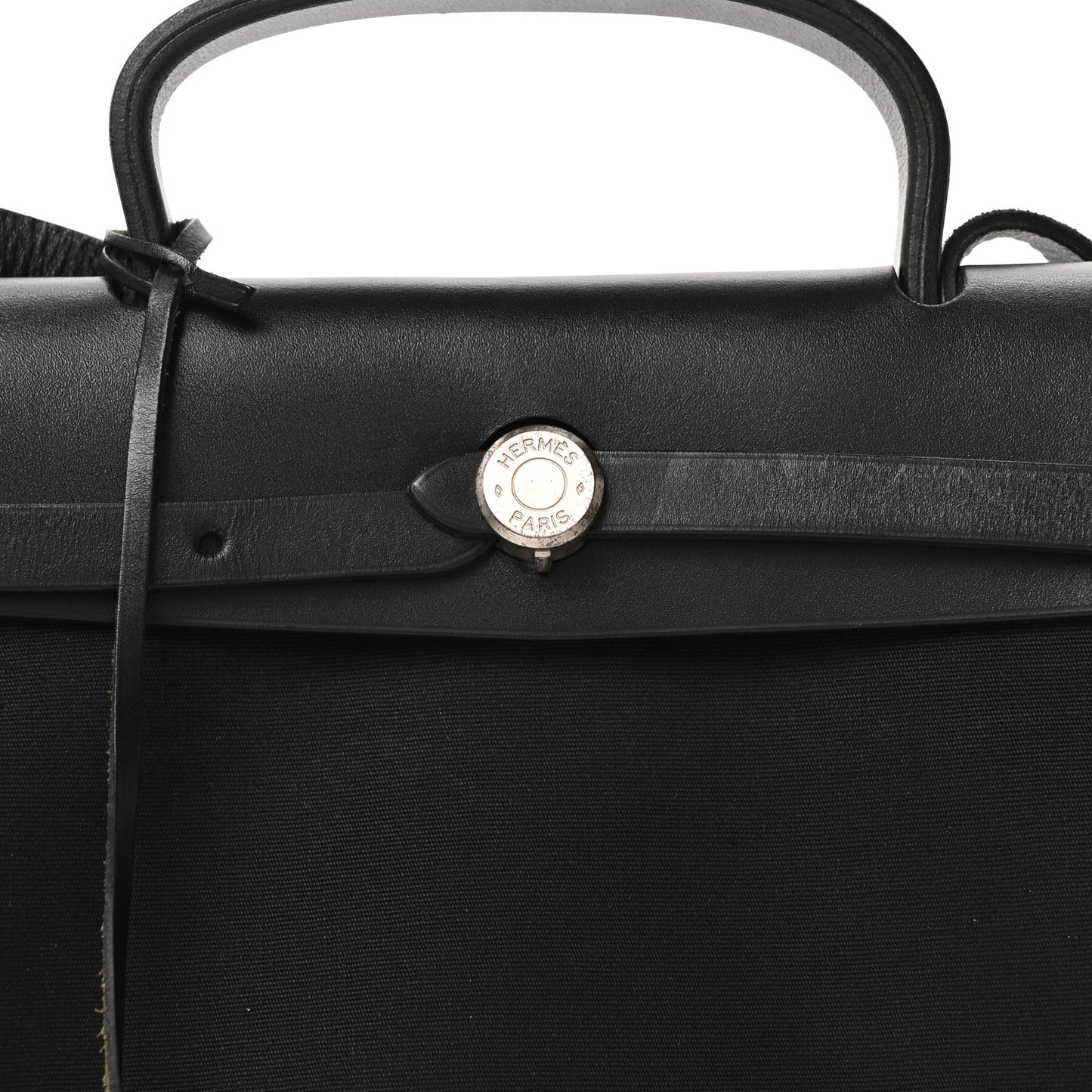Toile Vache Calfskin Herbag 30 PM Ficelle Black