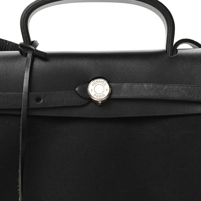 Hermes Toile Vache Calfskin Herbag 30 PM Ficelle Black 15 of 19