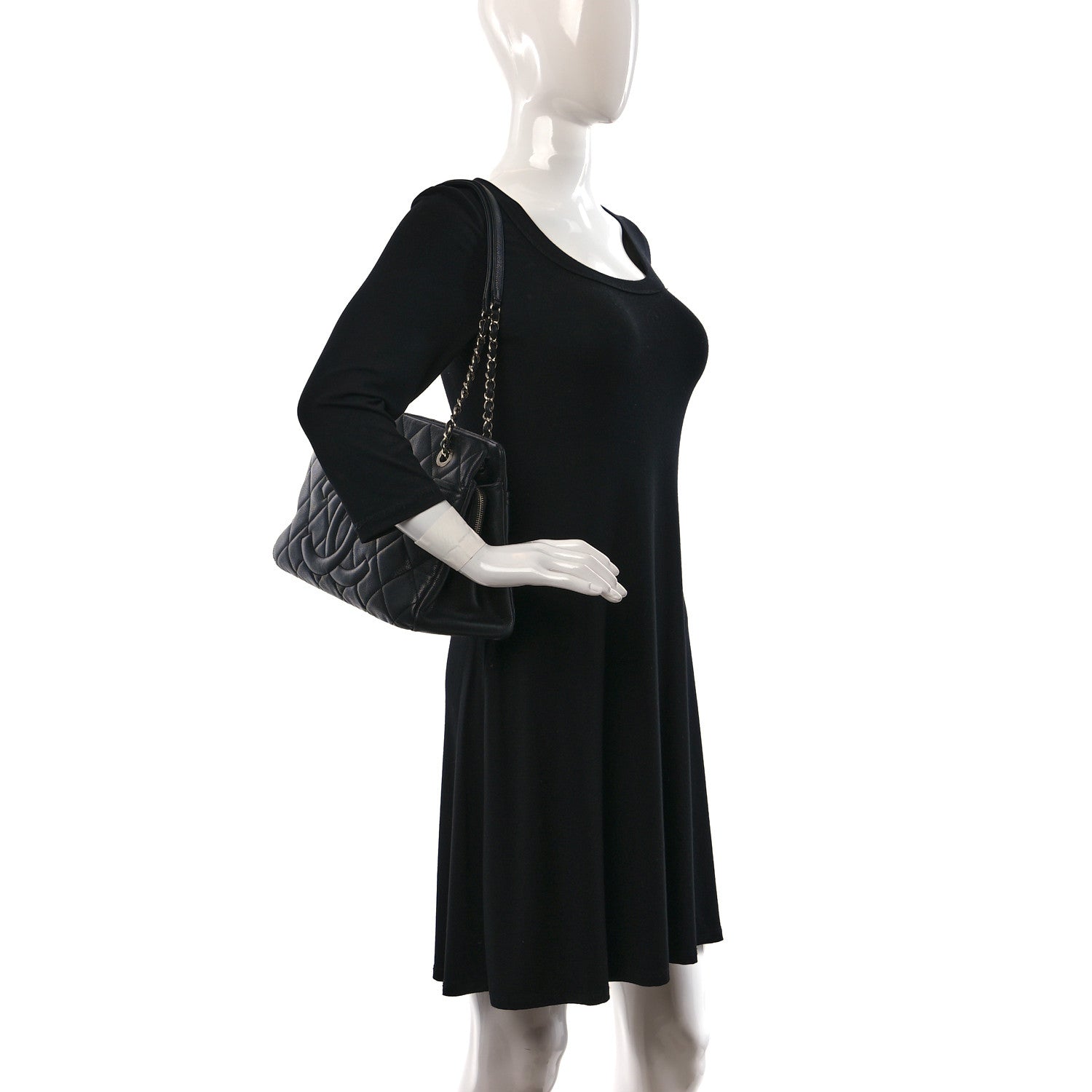 Chanel Caviar Quilted CC Timeless Soft Tote Black 2 of 9
