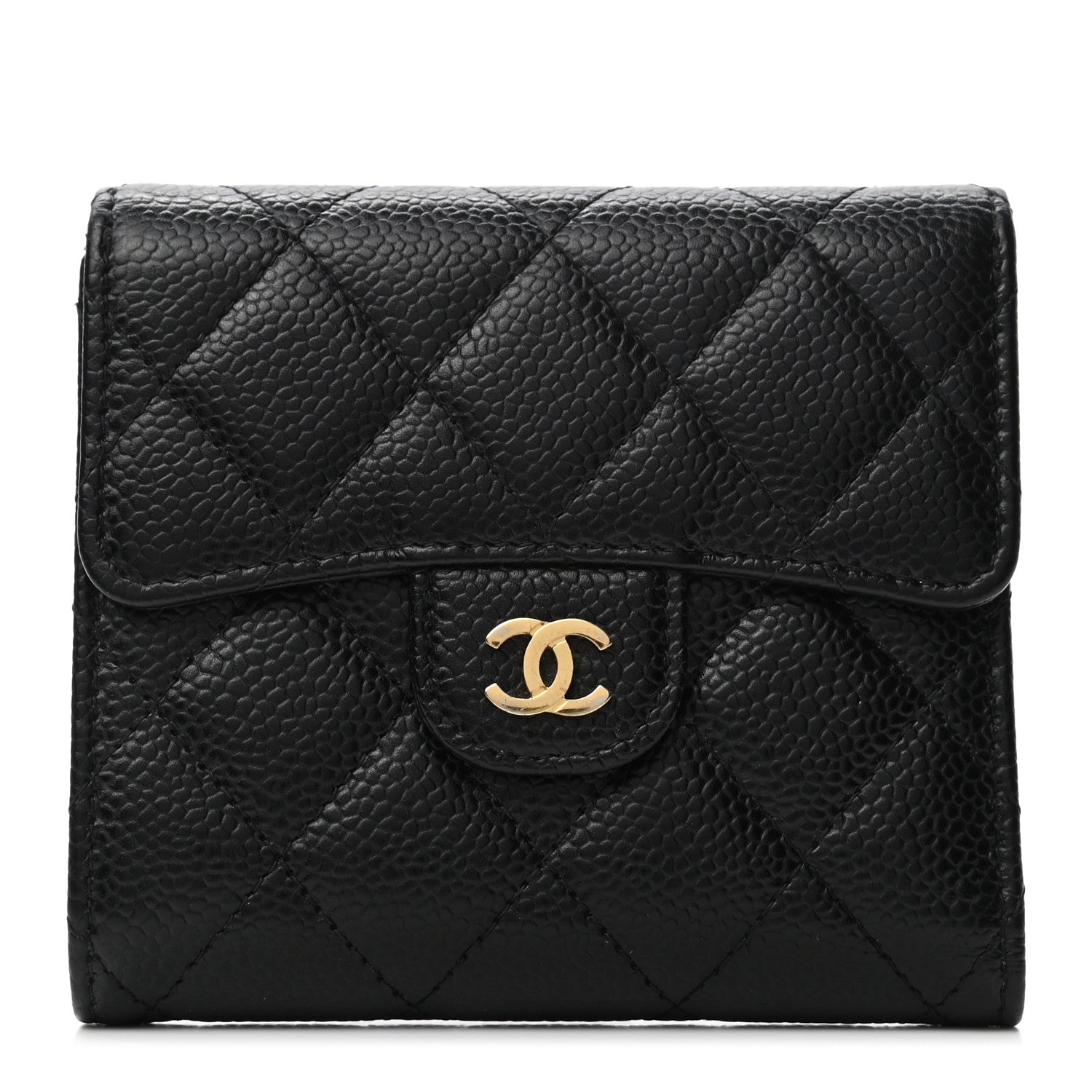 Chanel Caviar Quilted Compact Flap Wallet Black 1 of 7