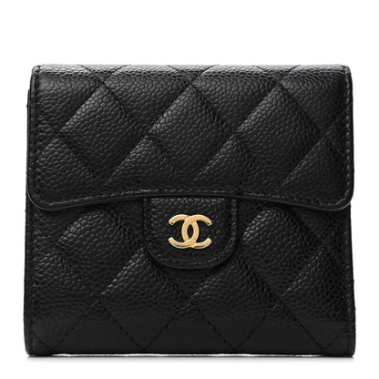Chanel Caviar Quilted Compact Flap Wallet Black 1 of 7