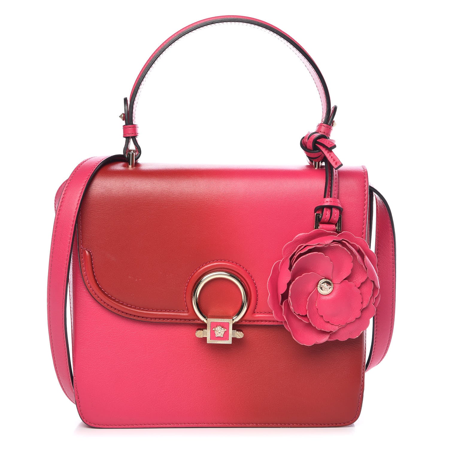 Versace Calfskin Medium DV One Satchel Pink Red 1 of 17
