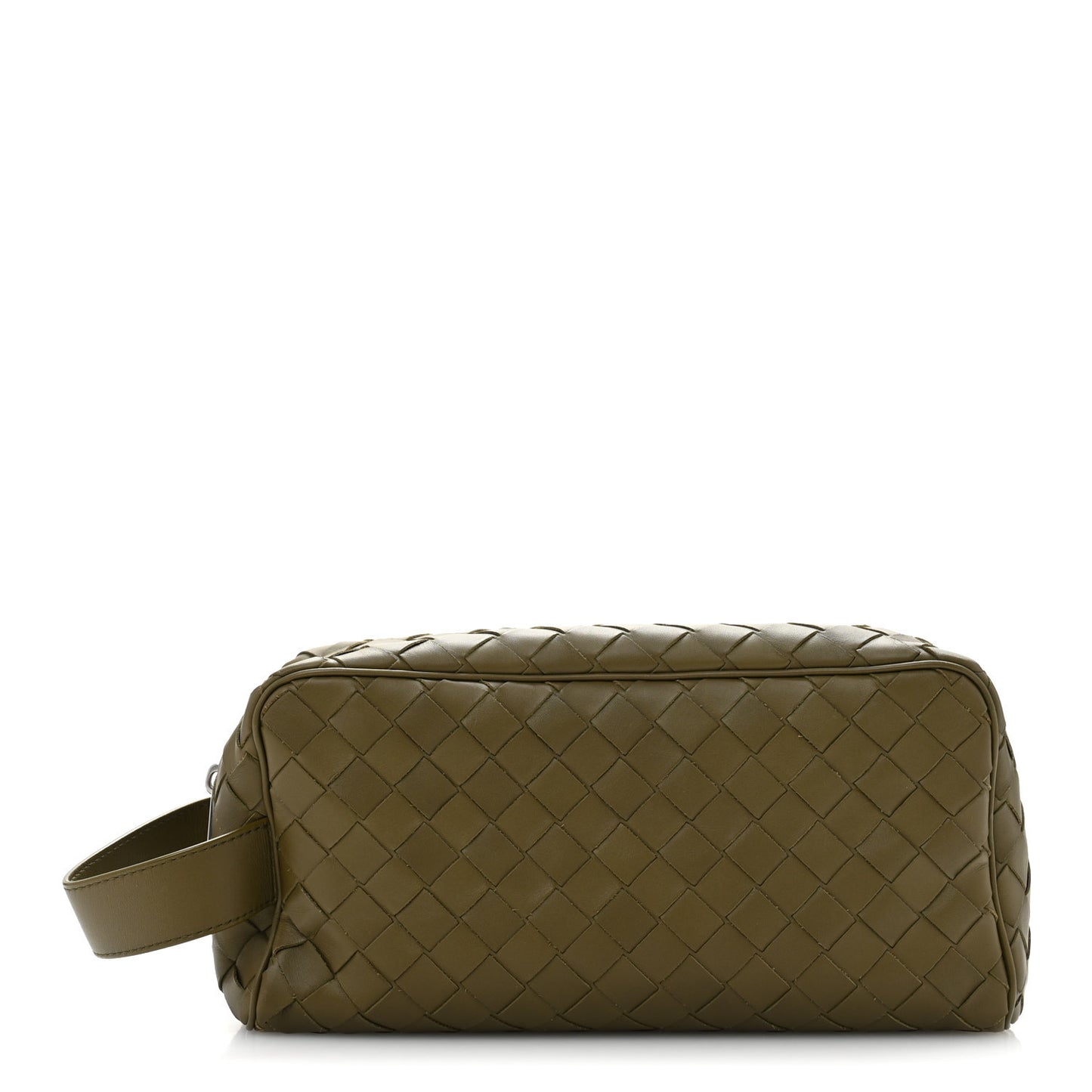 Calfskin Intrecciato Travel Pouch Mud