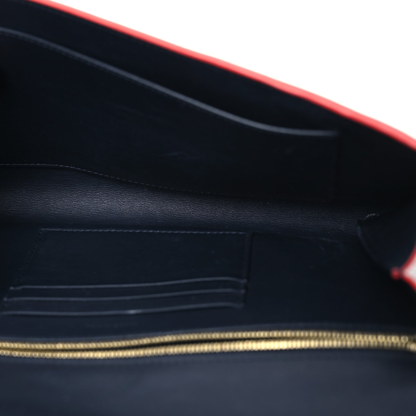 Smooth Calfskin Trotteur Clutch Navy Blue Red