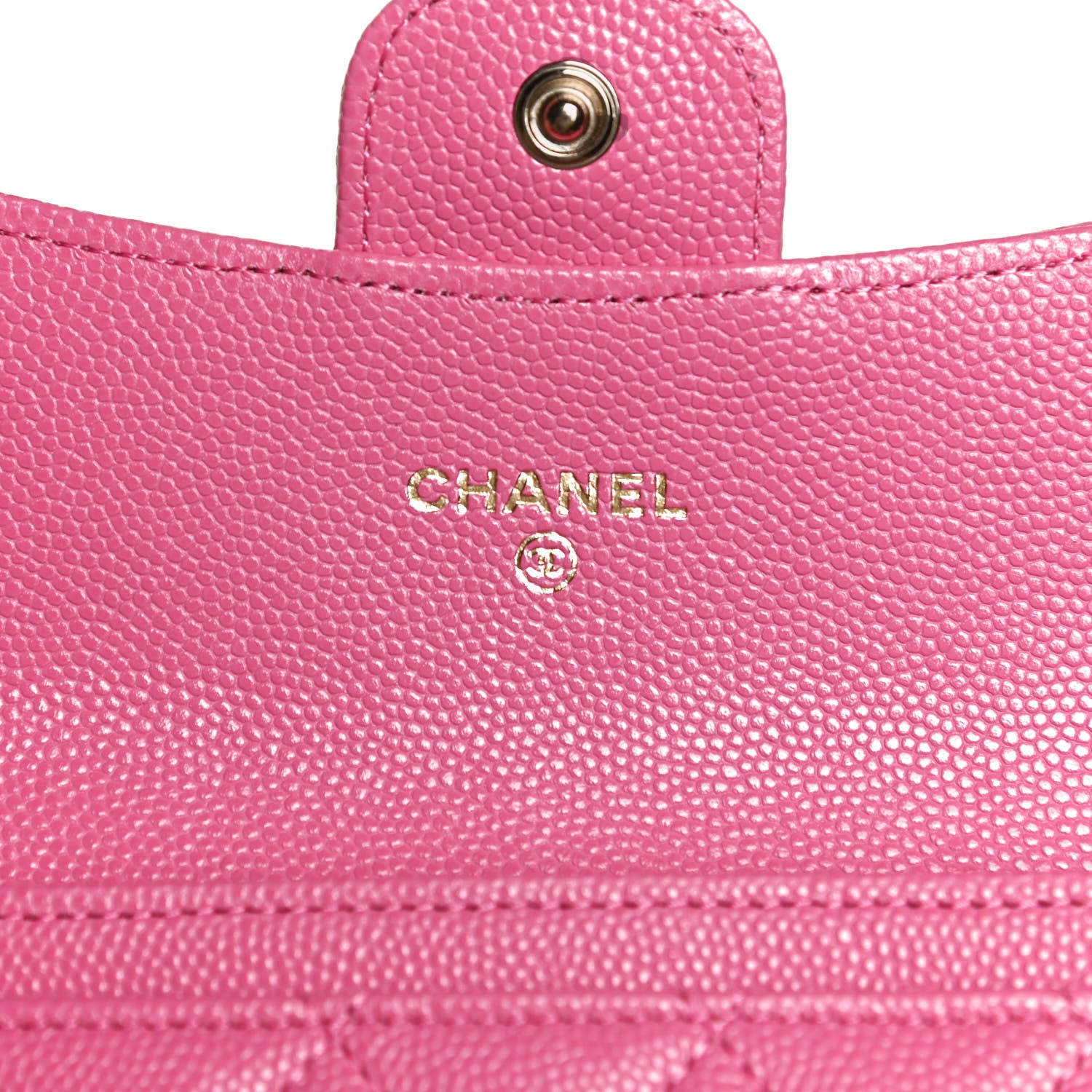 Chanel Caviar Quilted Flap Card Holder Wallet Pink 7 of 12
