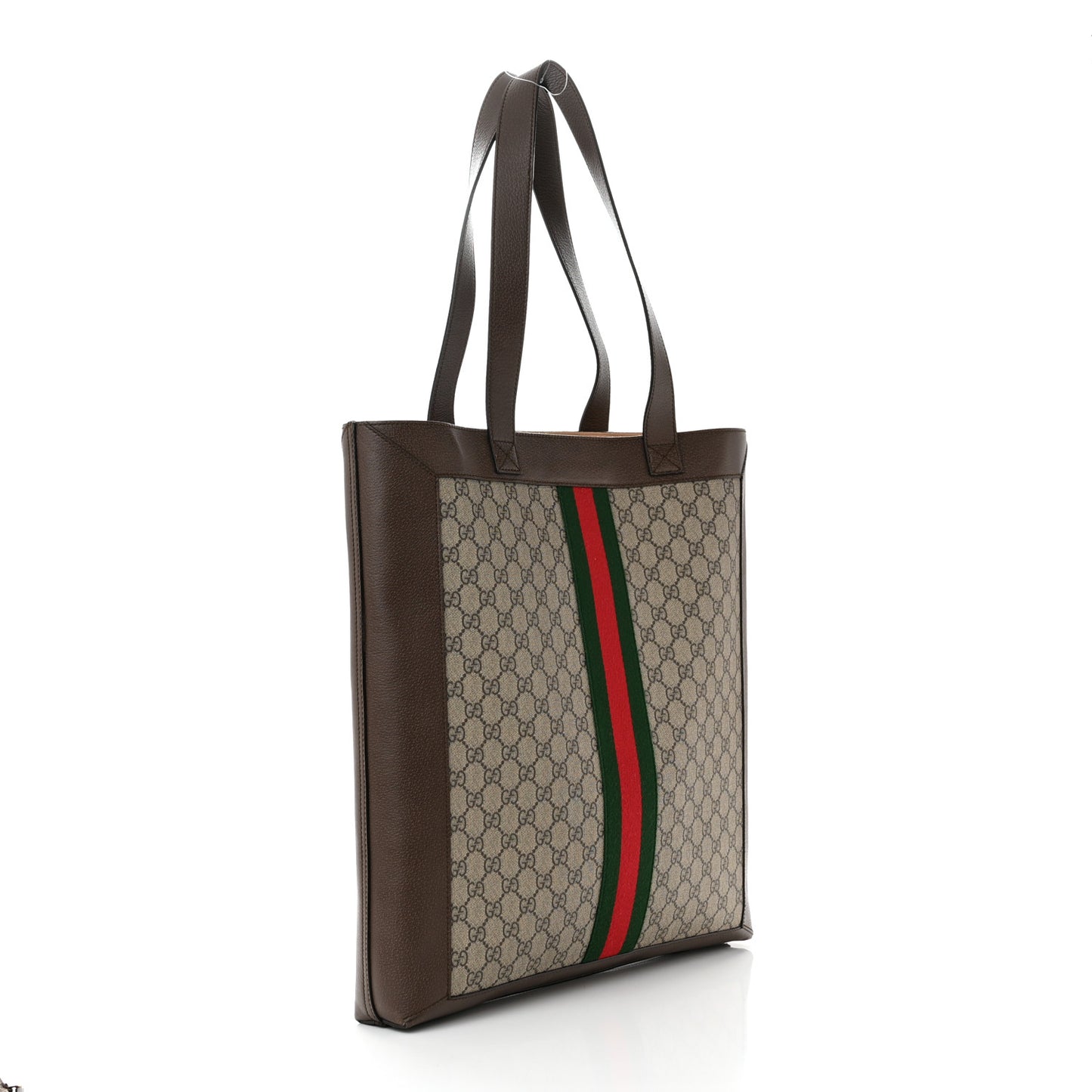 GG Supreme Monogram Web Large Ophidia Vertical Shopping Tote Brown