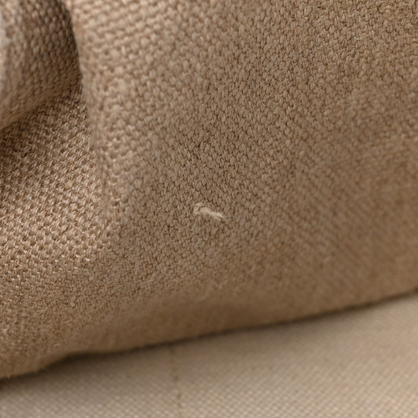 Linen Calfskin Small Rive Gauche Tote Greggio Natural