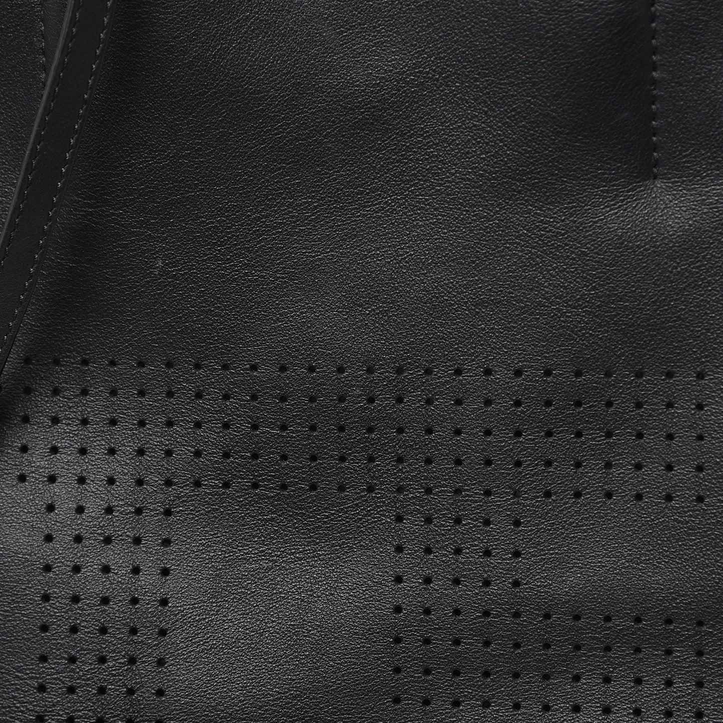 Calfskin Perforated Logo Tote Black