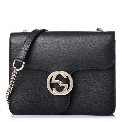 Gucci Dollar Calfskin Small Interlocking G Shoulder Bag Black 1 of 4