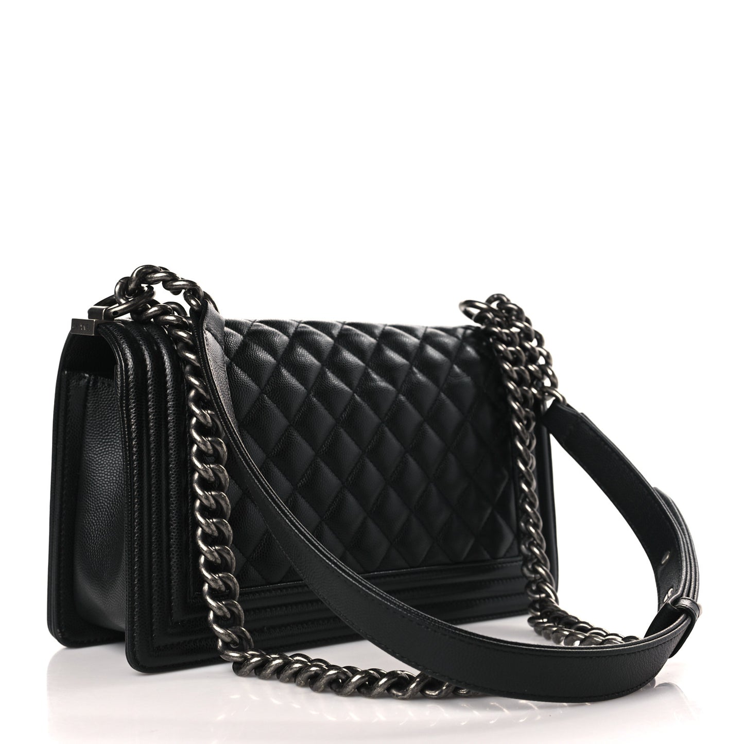 Caviar Quilted Medium Boy Flap Black