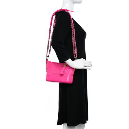 Chanel Goatskin Quilted Small Gabrielle Hobo Pink 2 of 13