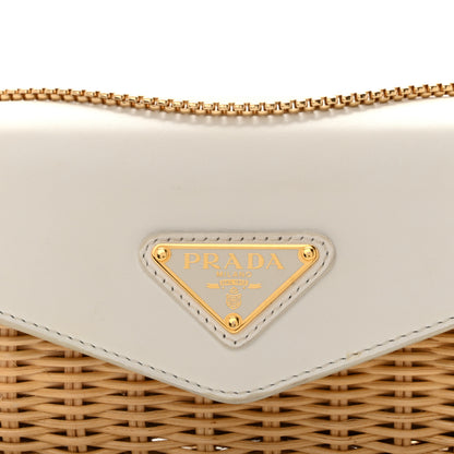 Prada Midollino City Calfskin Mini Bag Naturale White 8 of 13