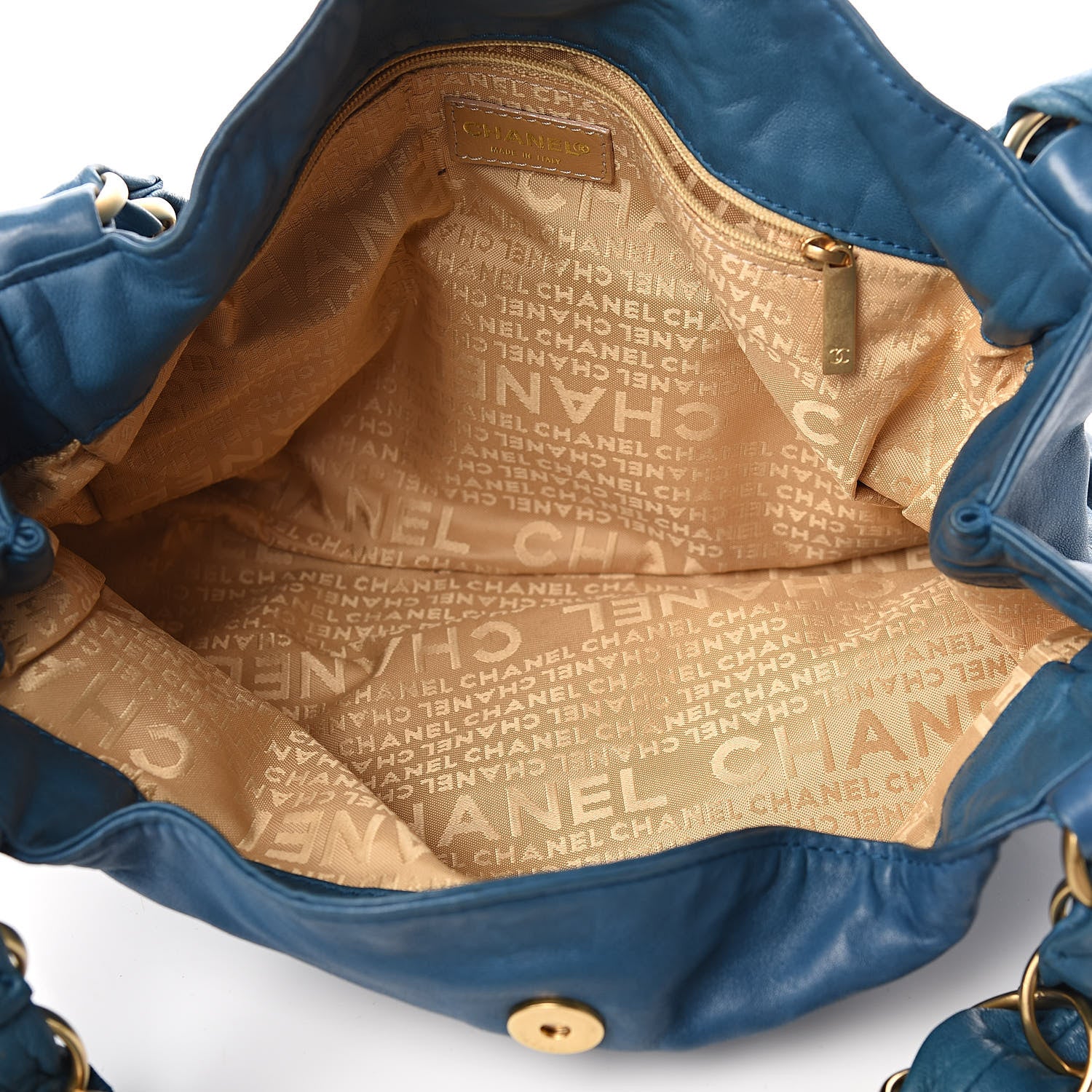 Chanel Lambskin Small Olsen Shoulder Bag Blue 5 of 12