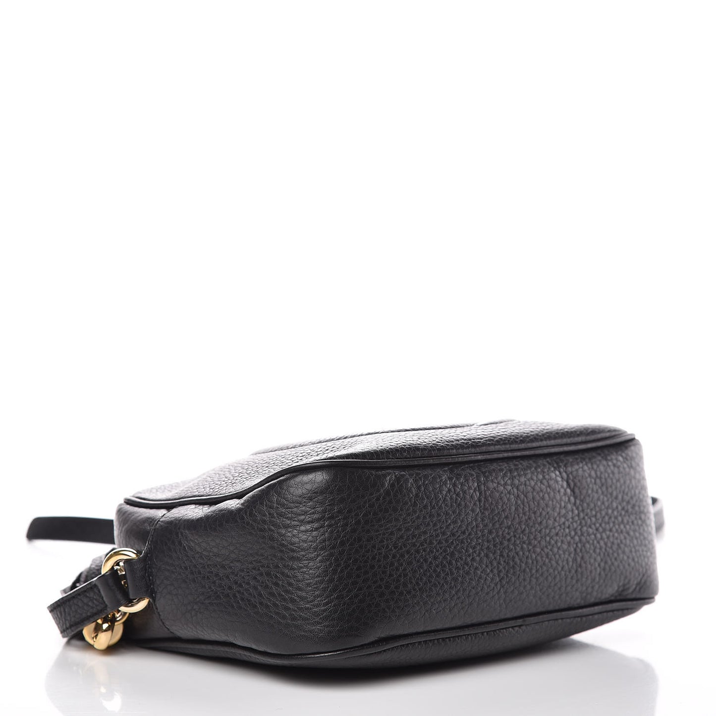 Pebbled Calfskin Small Soho Disco Bag Black