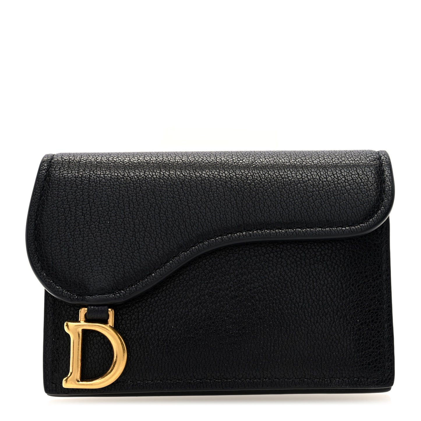 Goatskin Saddle Card Holder Black