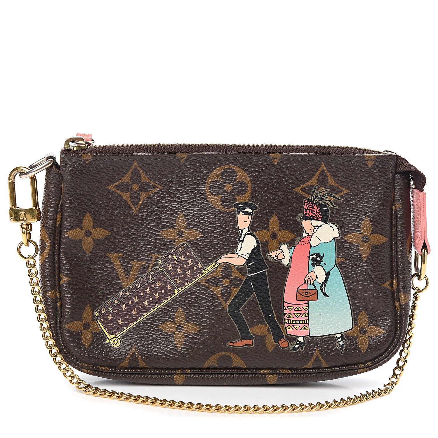 Louis Vuitton Monogram Illustre Mini Pochette Accessories Rose 1 of 8