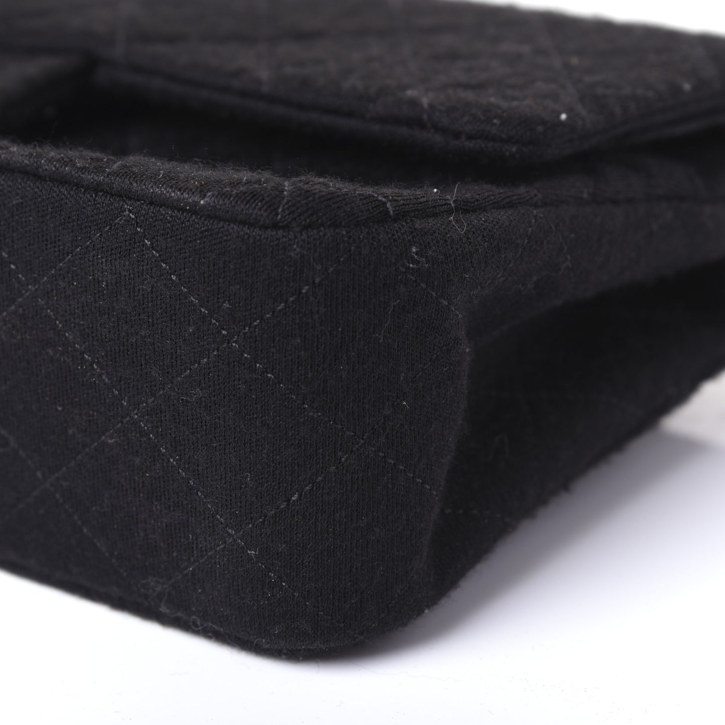 Jersey Quilted Medium Double Flap Black