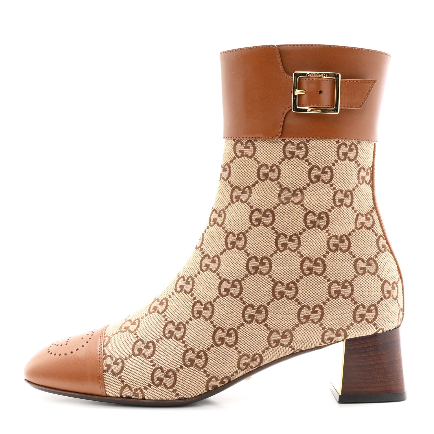 Gucci Monogram Cordovan Lux GG Ankle Boots 40.5 Beige Cuir 1 of 10