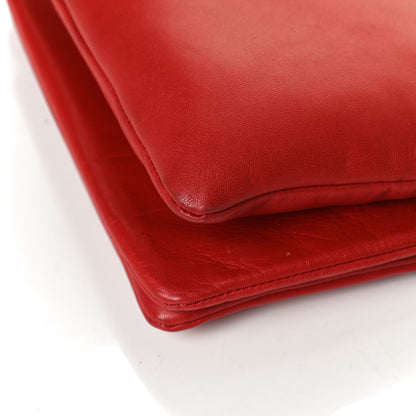 Celine Lambskin Large Trio Crossbody Bag Red 10 of 13