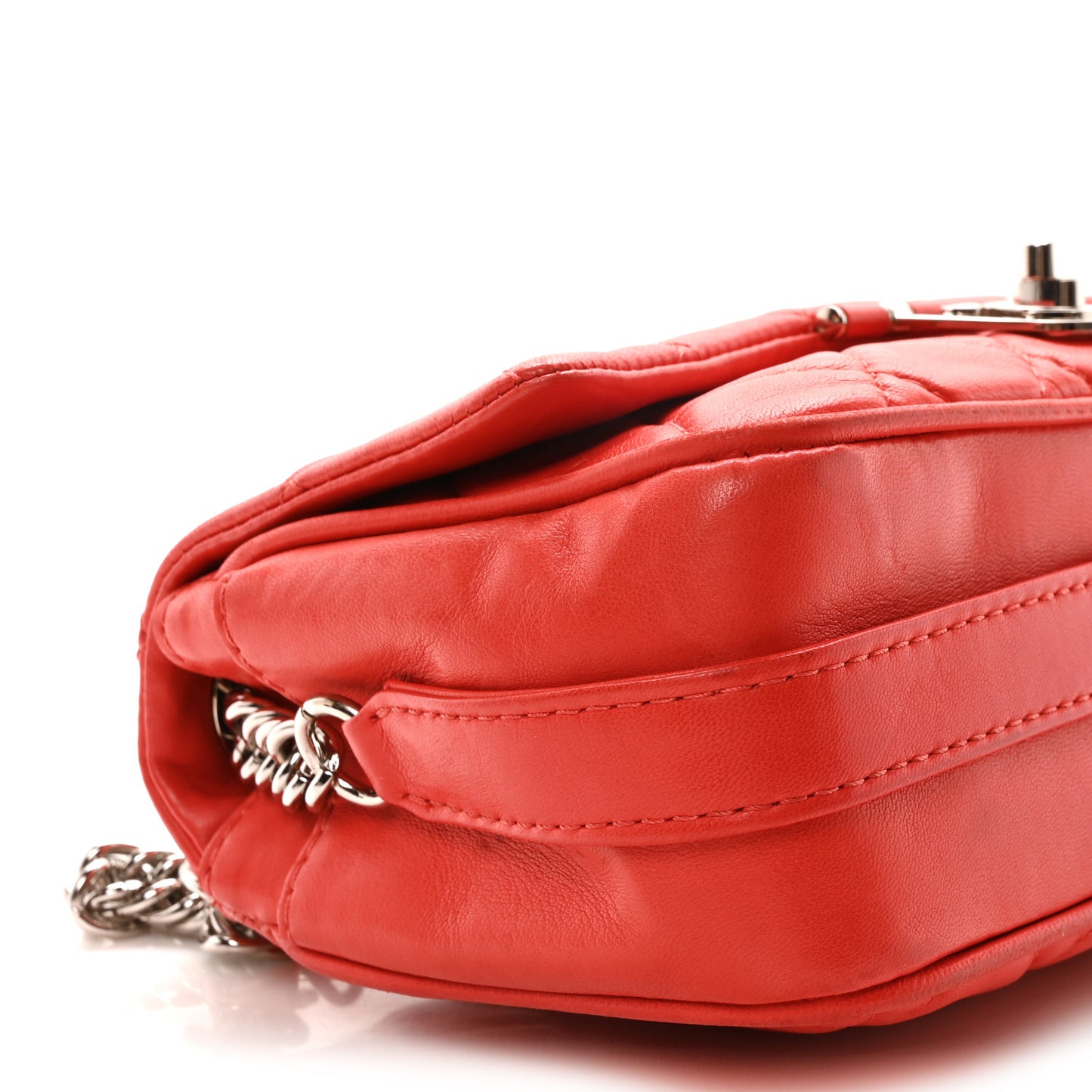 Lambskin Quilted Medium Icons Secret Label Flap Coral