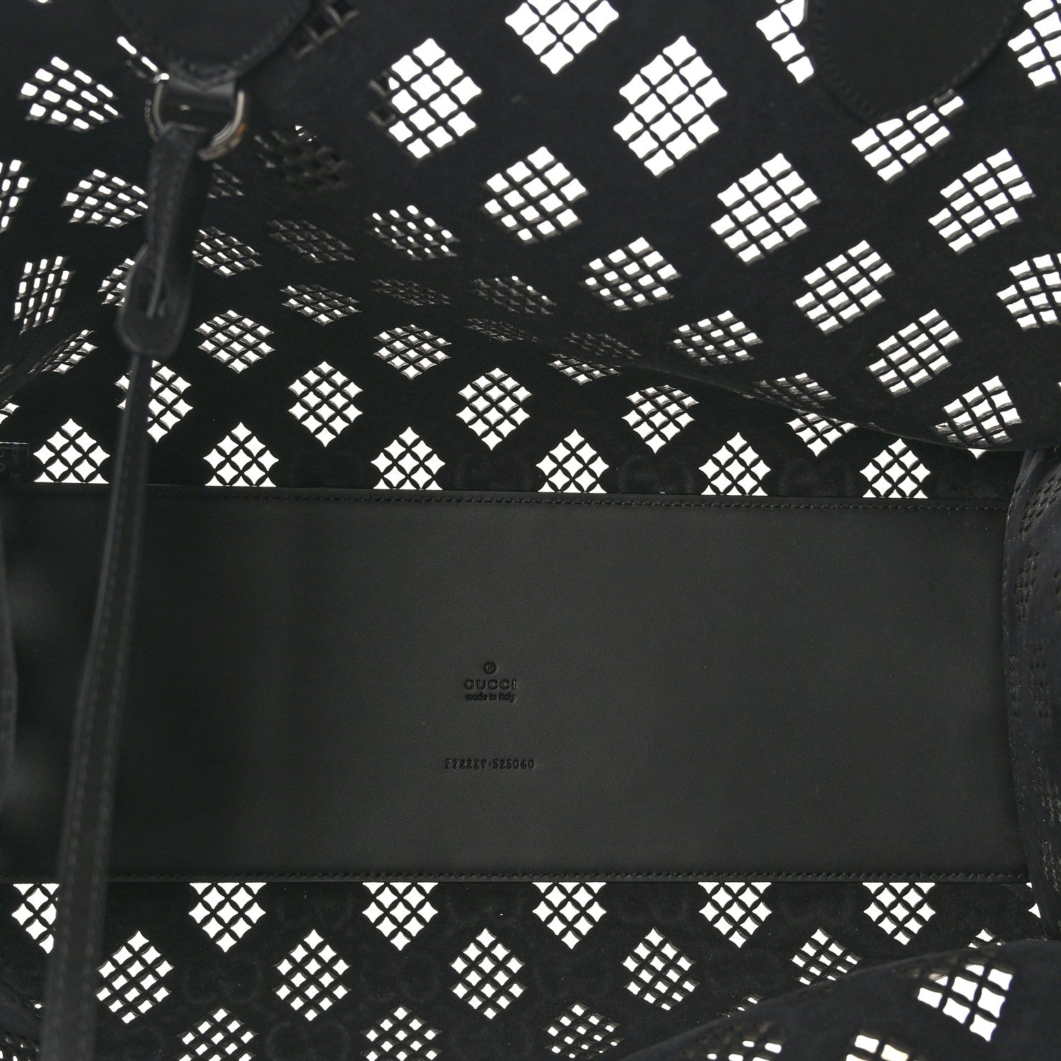Gucci Calfskin GG Monogram Diamond Cut Medium Ophidia Tote Bag Black 6 of 9