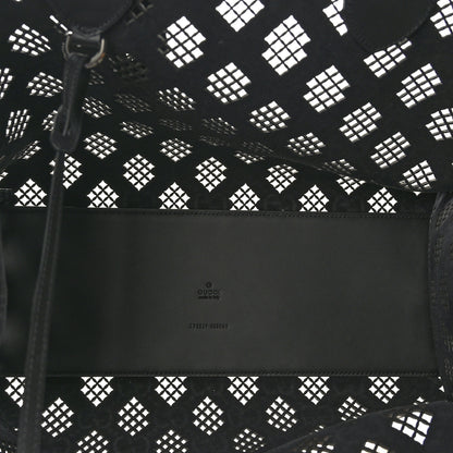 Gucci Calfskin GG Monogram Diamond Cut Medium Ophidia Tote Bag Black 6 of 9