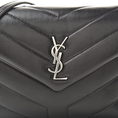 Saint Laurent Calfskin Y Quilted Monogram Toy Loulou Crossbody Bag Black 9 of 13