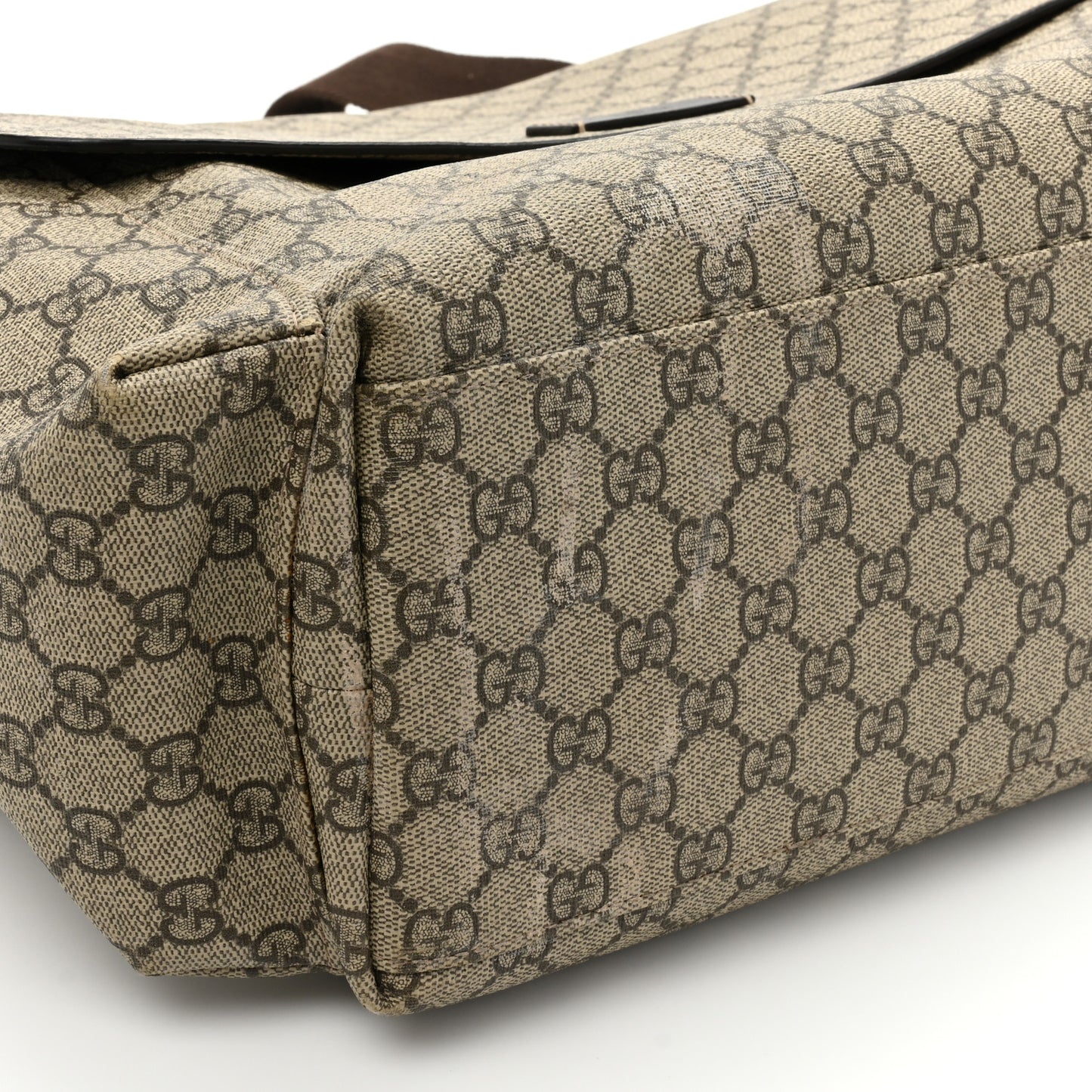 GG Plus Monogram Messenger Diaper Bag Dark Brown