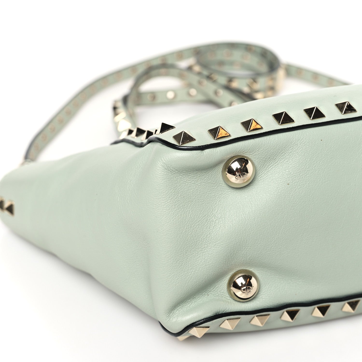 Valentino Garavani Vitello Mini Rockstud Tote Green Tea Sorbet 7 of 9