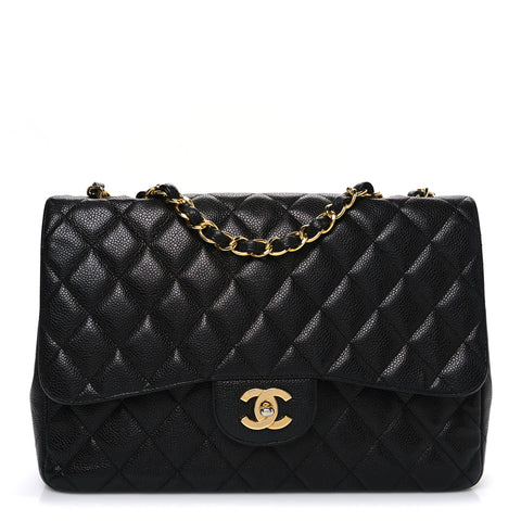 Caviar Quilted Jumbo Single Flap Black