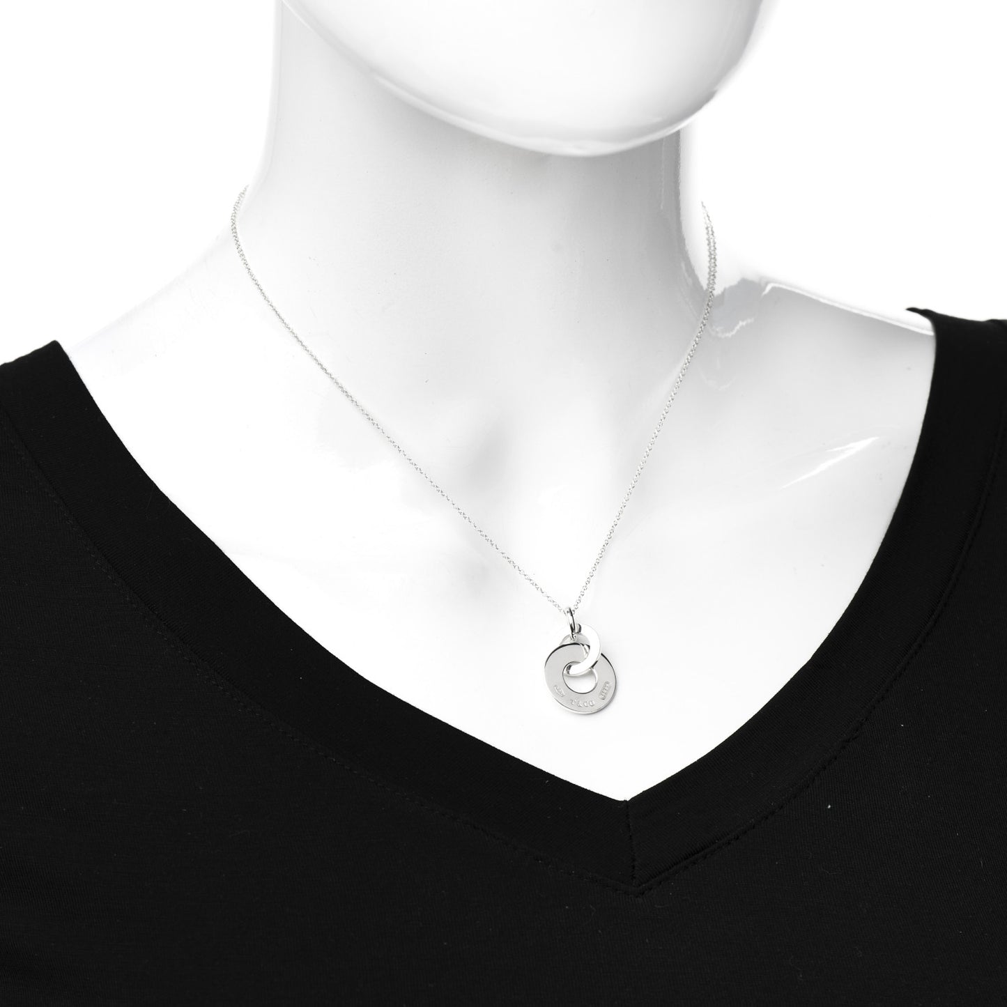 Sterling Silver 1837 Double Interlocking Drop Pendant Necklace