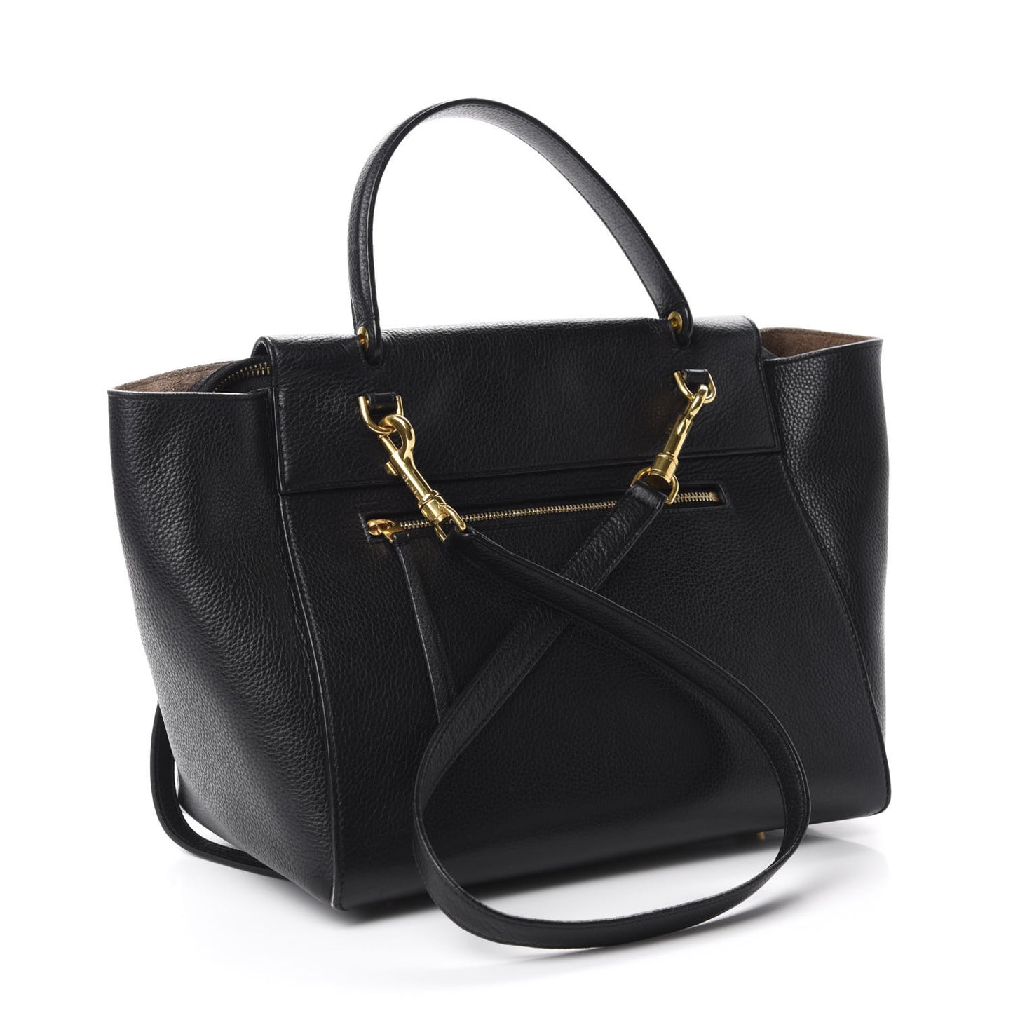 Drummed Calfskin Mini Belt Bag Black