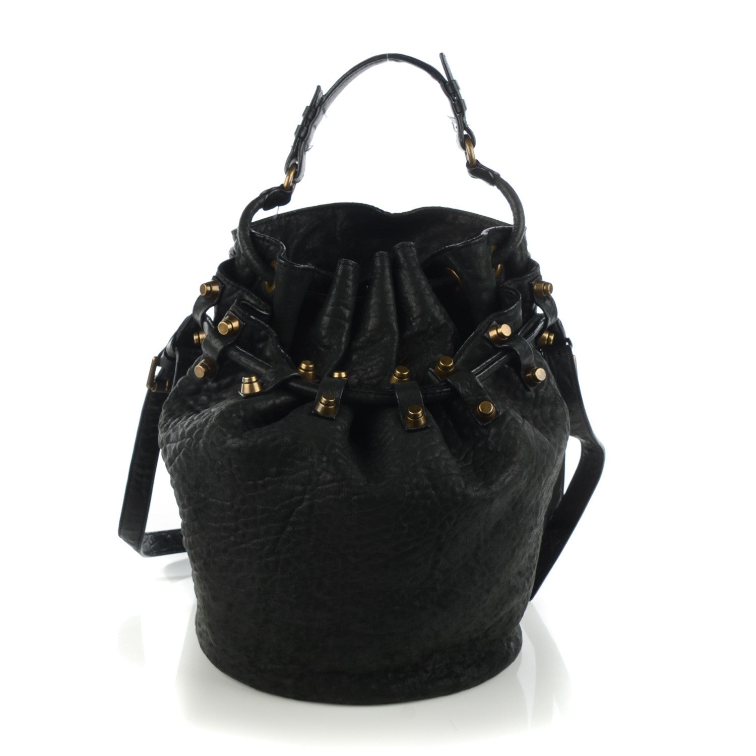 Alexander Wang Pebbled Lambskin Diego Bucket Bag Black Antique Brass Hardware 1 of 7