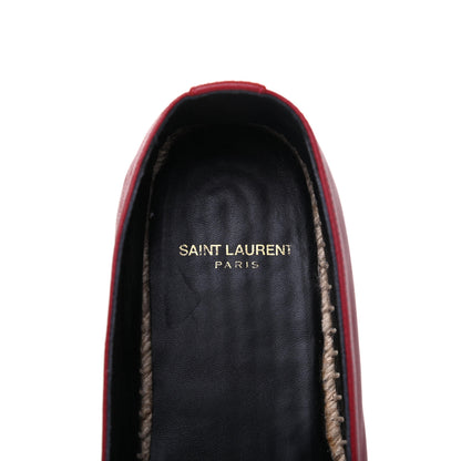 Saint Laurent Lambskin Monogram Espadrilles 38.5 Red 7 of 16