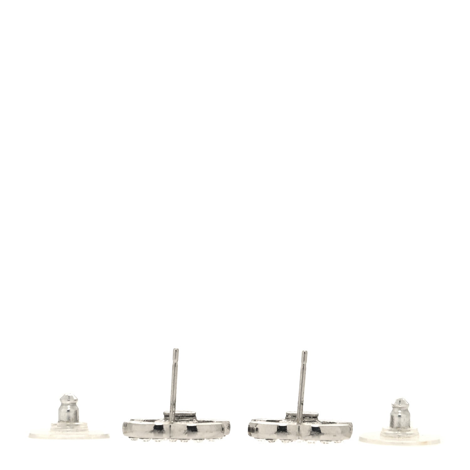 Chanel Crystal CC Earrings Silver 3 of 5