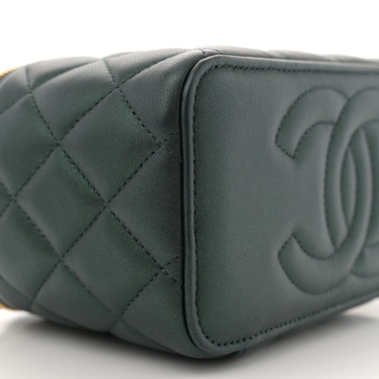 Chanel Iridescent Lambskin Quilted Small Top Handle Vanity Case With Chain Green 9 of 11
