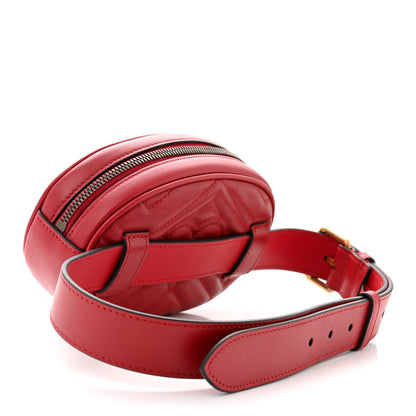 Gucci Calfskin Matelasse GG Marmont Belt Bag 75 30 Hibiscus Red 3 of 13