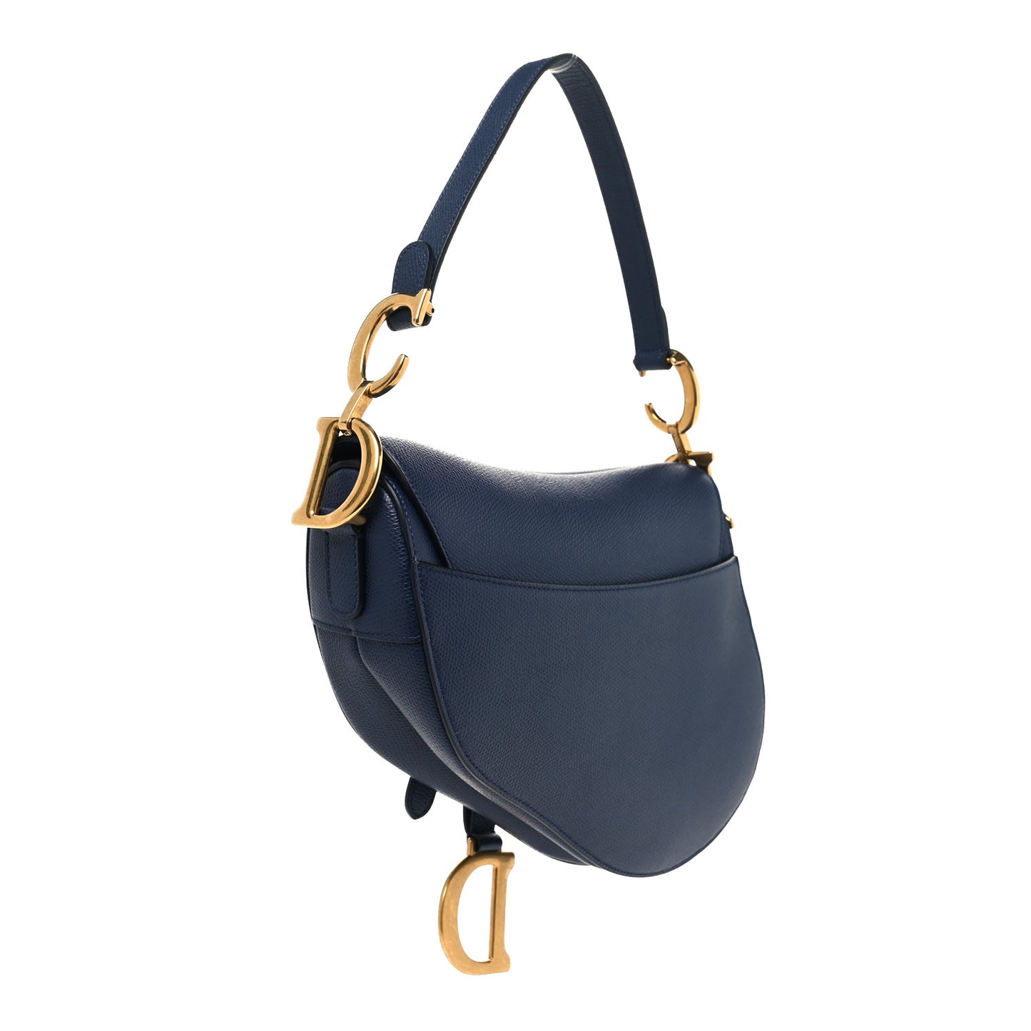 Grained Calfskin Saddle Bag Navy