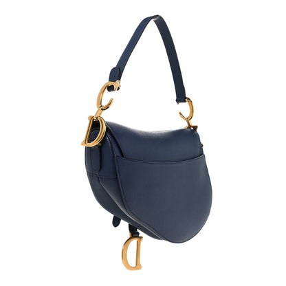 Christian Dior Grained Calfskin Saddle Bag Navy 3 of 11