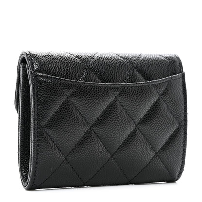 Chanel Caviar Quilted Flap Card Holder Wallet Black 3 of 9